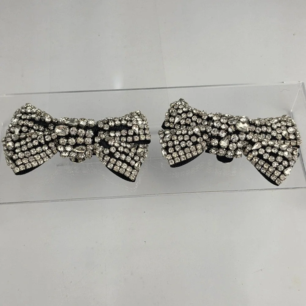 Accessories | Matched Pair Vintage Rhinestone Black  display picture 2